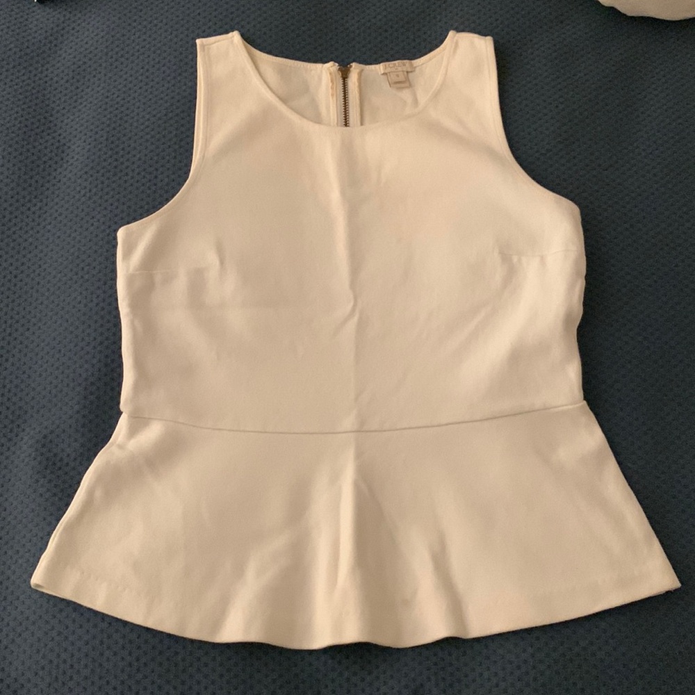 Jcrew cream peplum top